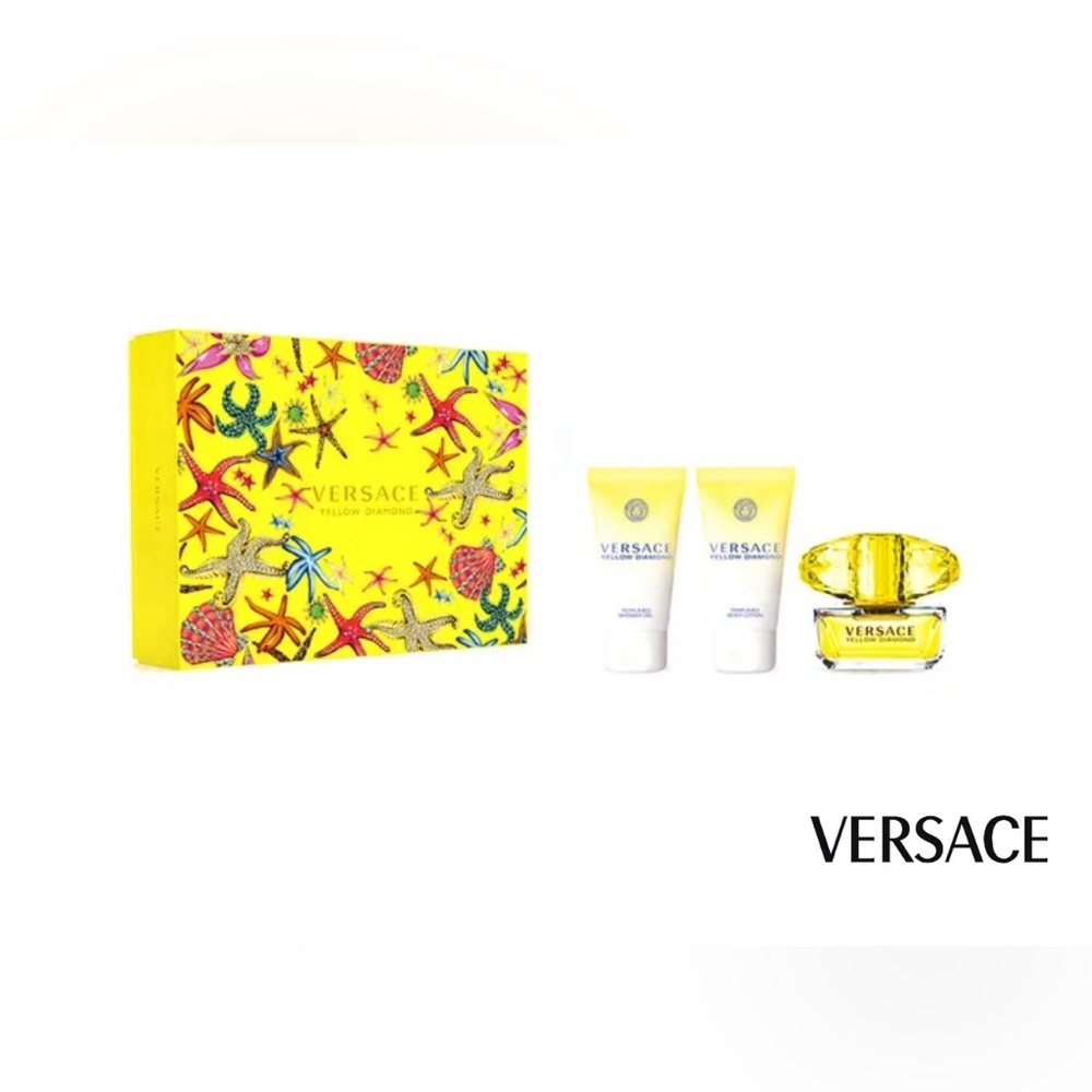 BNIB Versace 3 Piece Set Yellow Diamond 50ml Eau De Toilette Gift Set